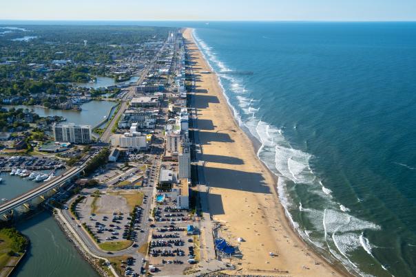 aerial view of oceanfront
