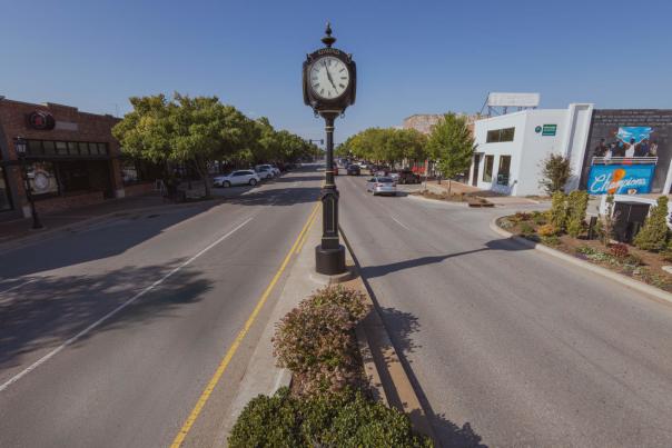 centennial clock in Downtown Edmond, OK