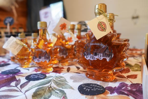 Bottles of maple syrup at Valley Road Maple Farm