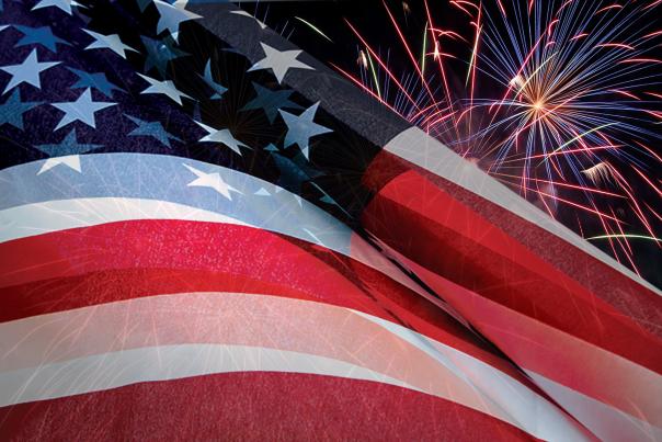America flag & fireworks