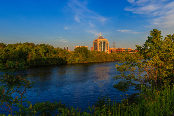 Wisconsin River Wausau Fall Color Downtown