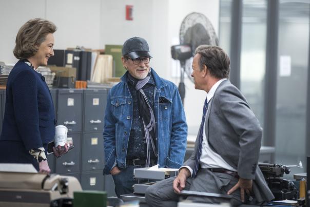 MERRILL STREEP, STEPHEN SPIELBERG, TOM HANKS. FILMING THE POST.