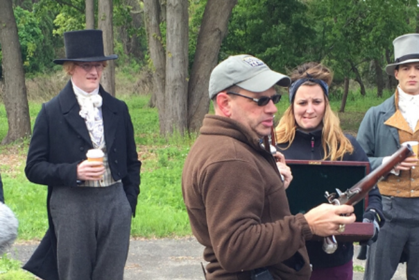"Hamilton: Building America" filming at the Jay Heritage Center in Rye, NY