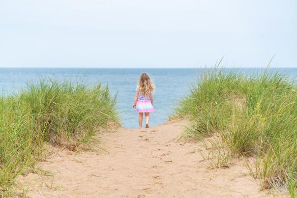 Beach Child walking