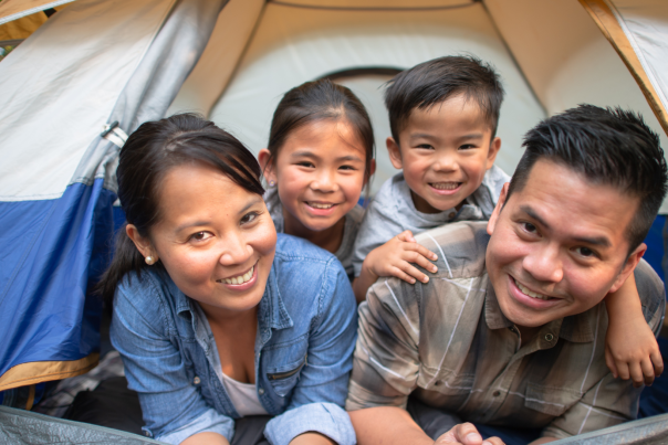 Father's Day 2022 Blog Cover - Family in Tent