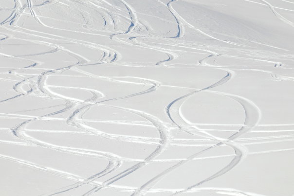 Spring Ski Events Cover Photo - Ski Tracks in Snow