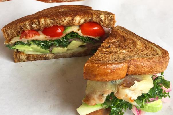 Flying Stove's Marinated Kale and Avocado Sandwich