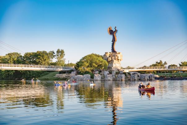 Kayaking at the Keeper of the Plains