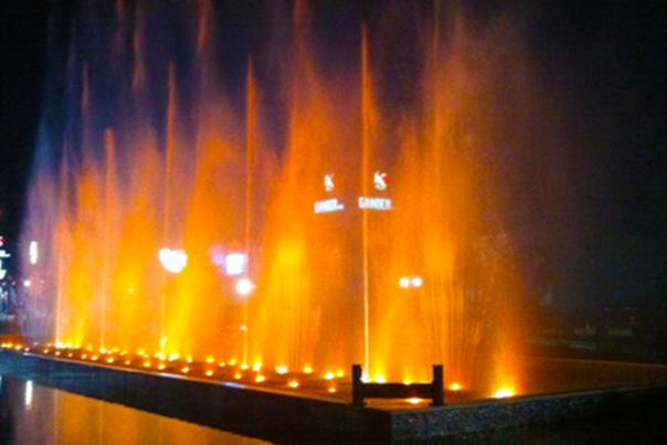 Fountains at Waterwalk Night Blog