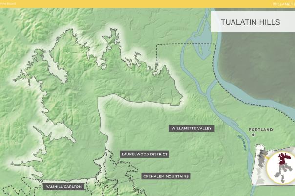 Tualatin Hills AVA map