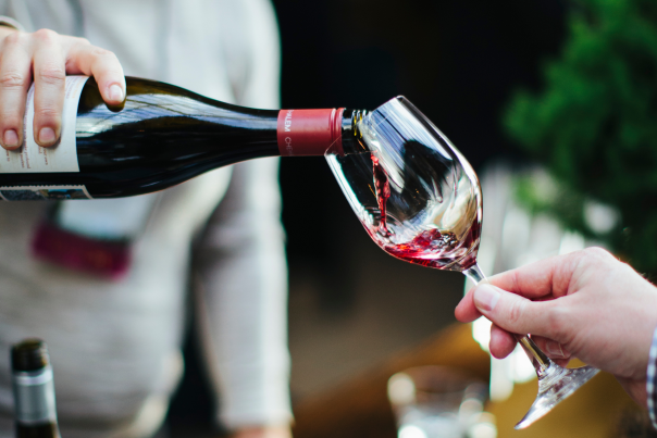 Pinot noir in glass square