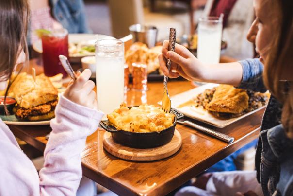 Family Eating at a Colonial Williamsburg Restaurant