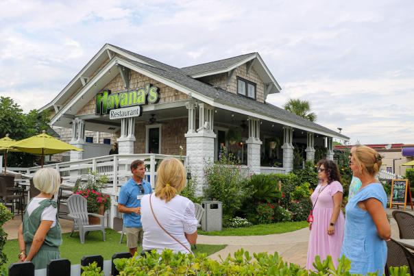 Tour Group on Carolina Beach's Tasting History Tours in front of Havana's Restaurant