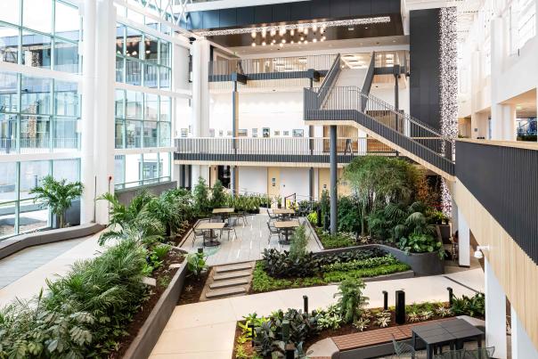 Woodbury Central Park Lobby Space with greenery