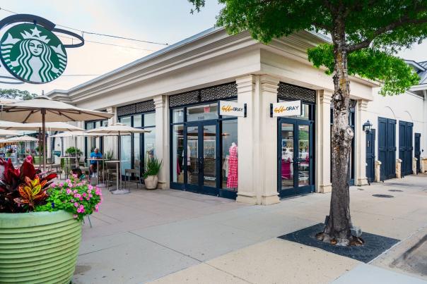 The exterior of Golden Gray Boutique at Market Street. Since moving locations, it now sits beside Starbucks.