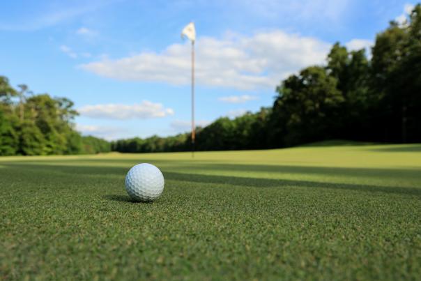 Golf ball on golf course at The Chevron Championship