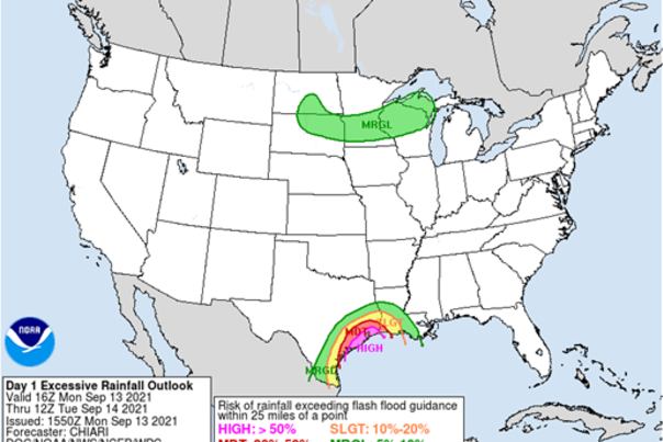 Hurricane Nicholas Rainfall Outlook