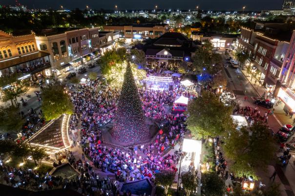 Market Street in Lights in The Woodlands, Texas