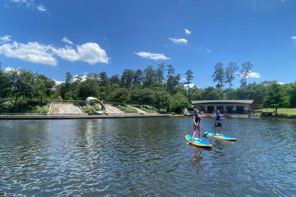 Paddleboarding at the Riva Row Boat House