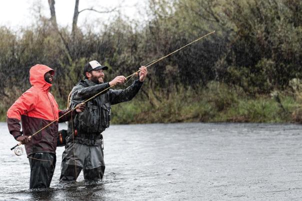 A guided fishing trip in the North Platte River near Casper Wyoming.