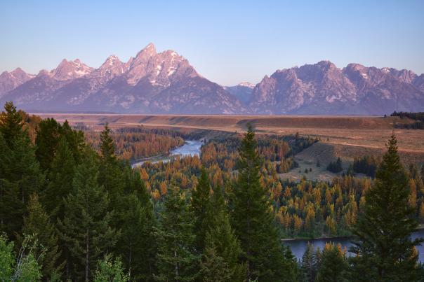 Mountain scene with river.