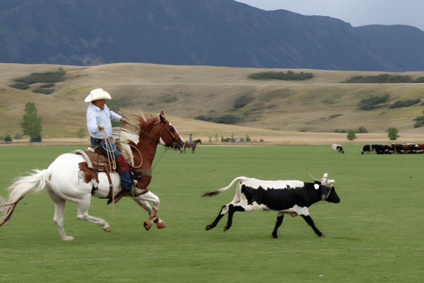 The thrill of cattle roping, one of the exciting things to do in Sheridan, Wyoming.