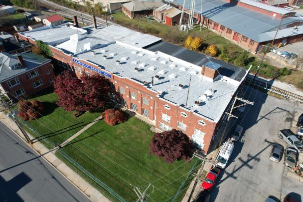 The Bakery Complex building drone