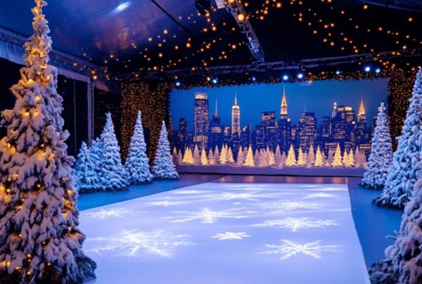 Christmas event - Stage at Coombe Abbey Party Night with Christmas Tree