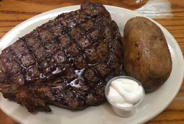 The standard at Bynum's is simply great steak. Photo credit: Jena B. via Yelp.