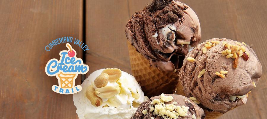 Ice Cream Cones and Cumberland Valley Ice Cram Trail Logo