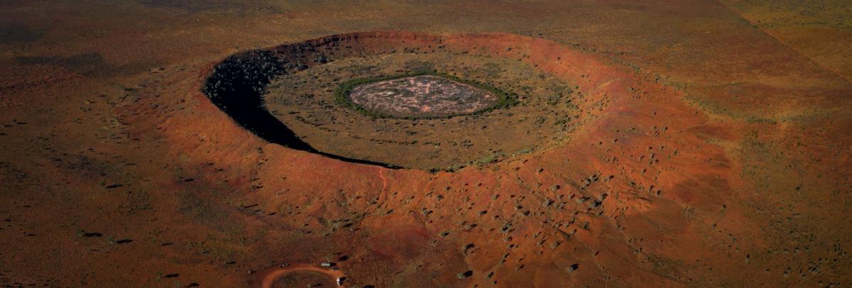 Aerial view of Wolfe Creek Crater National Park