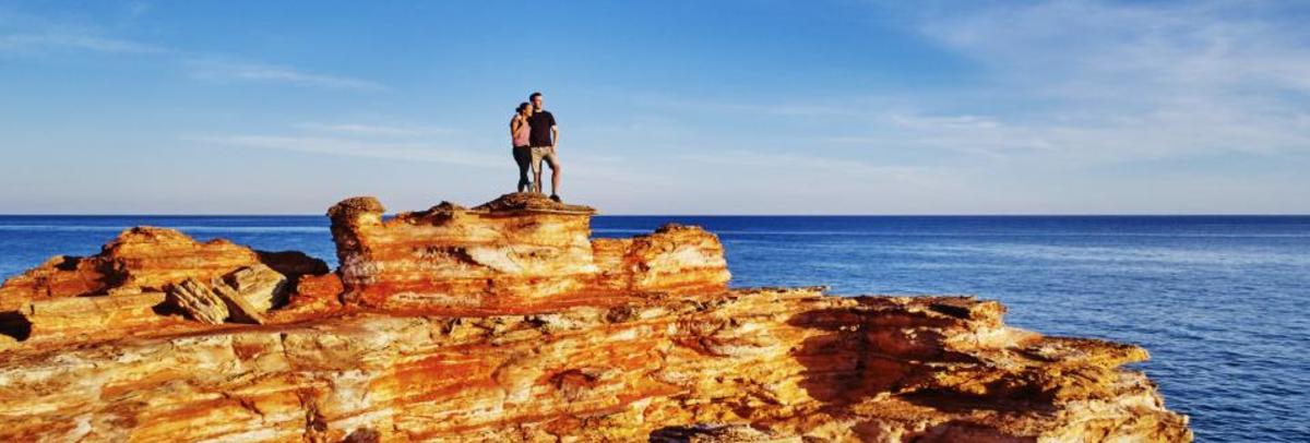 two people enjotying the view at Gantheaume Point Broome