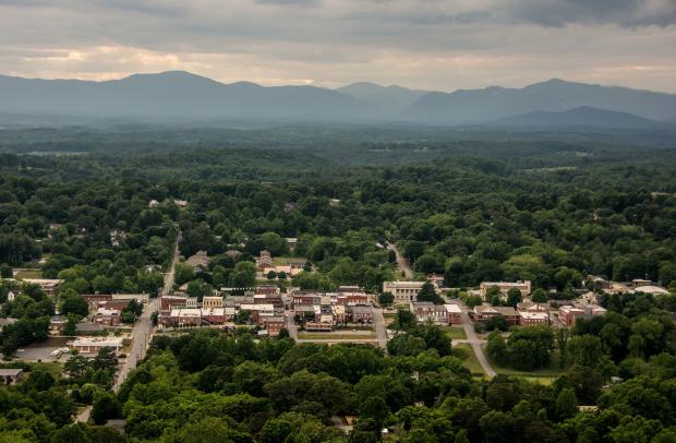 Overlooking the historic town of Rutherfordton, North Carolina.