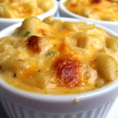 Mac and Cheese in individual ramekins from Soul Food