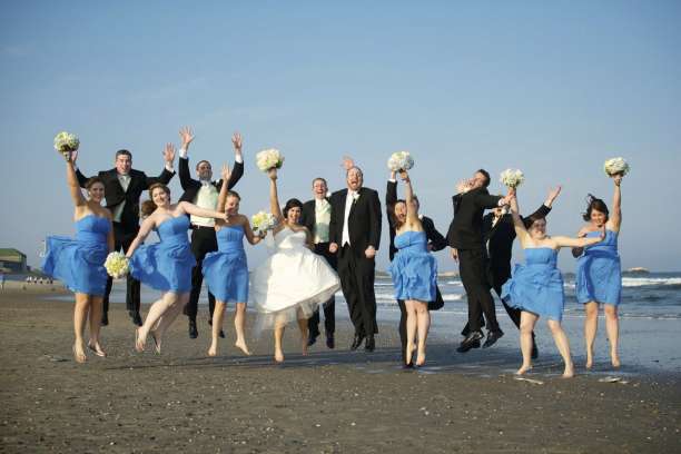 Wedding party on the beach