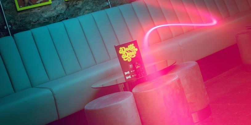 Image of the chairs at Death Disco