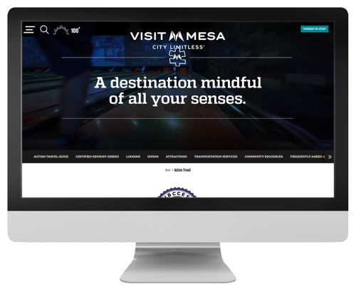 A screenshot of Visit Mesa's autism travel page