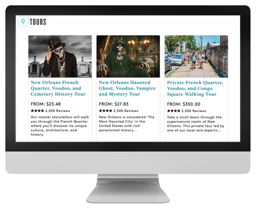 New Orleans - Viator Display on Desktop | Simpleview Inc