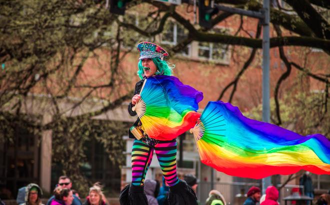 Walker on Stilts - St. Patrick's Day Parade - Downtown Roanoke