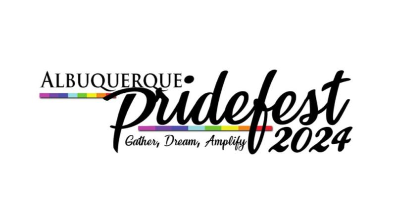 The logo for Albuquerque Pridefest 2024: Gather, Dream, Amplify