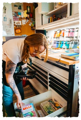 Desiree at work in her studio