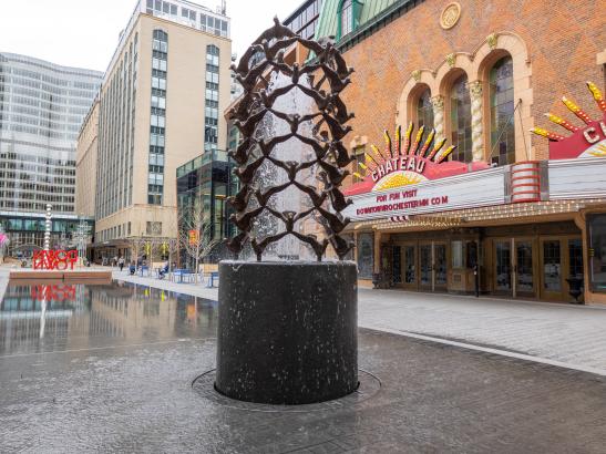 Peace Fountain in front of Chateau Theatre | credit Experience Rochester