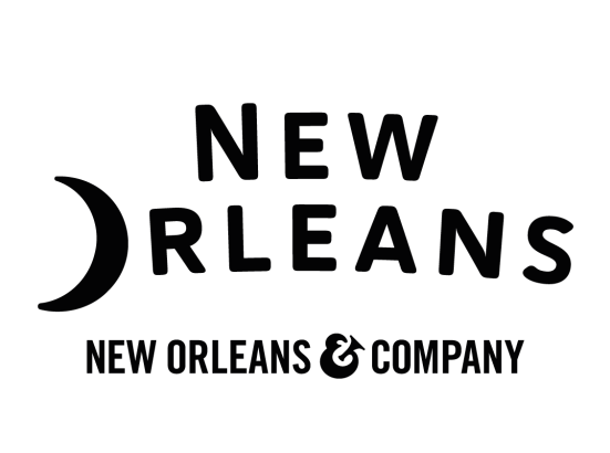 New Orleans Leisure / Corporate CoBrand Logo Stacked- Black on White