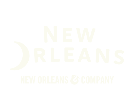 New Orleans Leisure / Corporate CoBrand Logo Stacked- White on Black