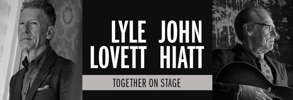 A poster promoting a concert with Lyle Lovett and John Hiatt