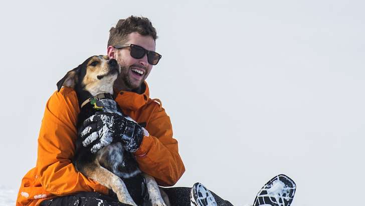 Winter Sledding with Dog