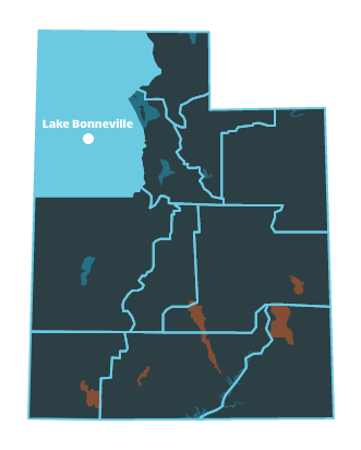 Lake Bonneville Region Map with no city name
