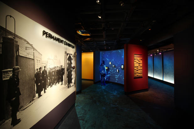 An exhibit space at the Photo courtesy of the Holocaust Museum & Center for Tolerance and Education