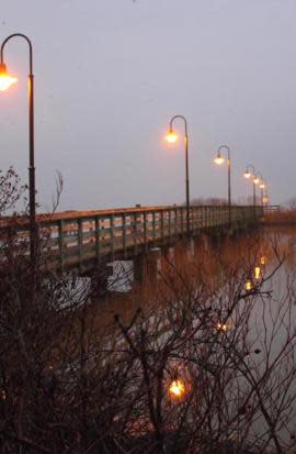 Foggy Sunrise at Battery Park on Delaware River