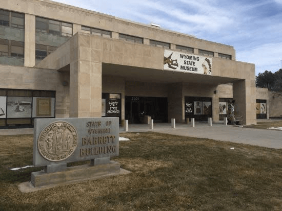 The Wyoming State Museum during a sunny day, a popular budget-friendly activity.